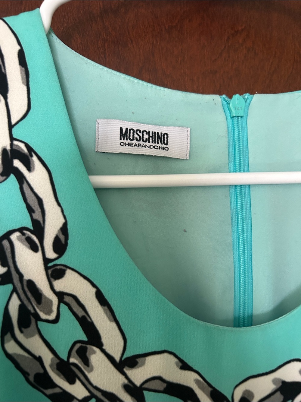 Moschino Cheap and Chic Aqua Print Dress - Picture 2 of 6